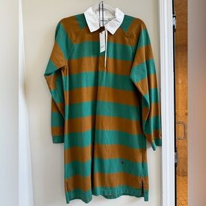 Clare V Le rugby dress size small EUC Green and Brown Striped Rugby Shirt